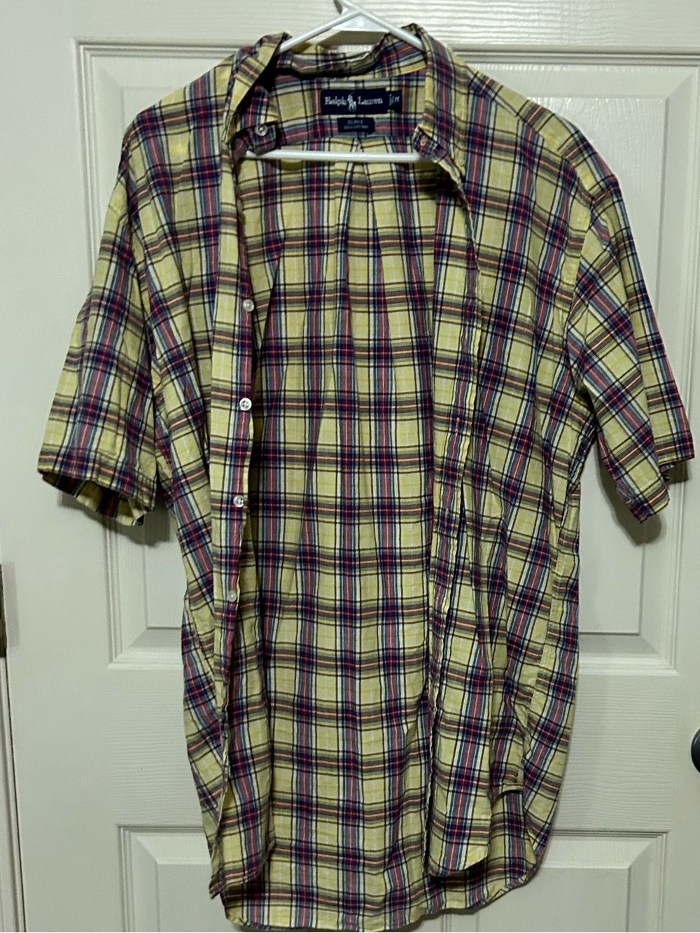 Ralph Lauren Short-Sleeve Plaid Button-Up Shirt - Yellow & Purple